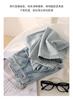 Half elastic waisted pure cotton jeans for women in spring 2026, fashionable and versatile, showing off slim and small leg pants