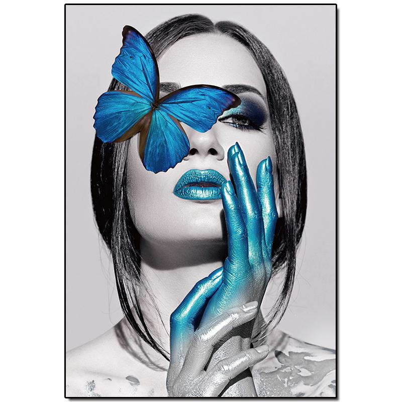 Абстрактная картина на холсте, декоративная картина, скандинавские женские постеры с бабочками на стену в офисе, настенный художественный декор, Куадрос