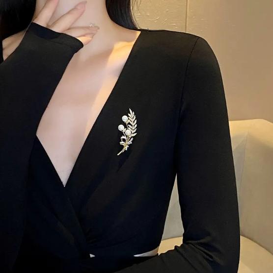 Модная брошь в стиле ретро с инкрустацией жемчугом, брошь для костюма