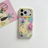 Нишевый чехол с клеткой, цветовыми блоками и 3D-цветами для iPhone 17, 16 Pro Max, 15, 14