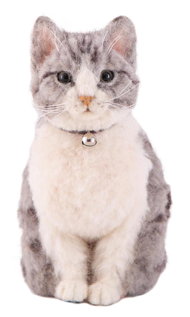 Hamanaka Felt Wool Needle Felted Hair Planting Lesson Sabatora 16cm Includes a QR Code and Video for Help with Planting Kit, Kit, (approx. Tall),