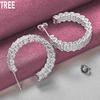 925 Sterling Silver Woven Piercing Earrings Fashion Wedding Jewelry