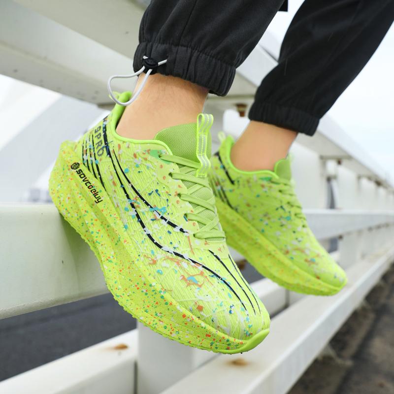 Fashion Lace-up Running Shoes Men Women Damping Sneakers Training Sports Shoes Anti-slip Thick-soled Trainers Breathable