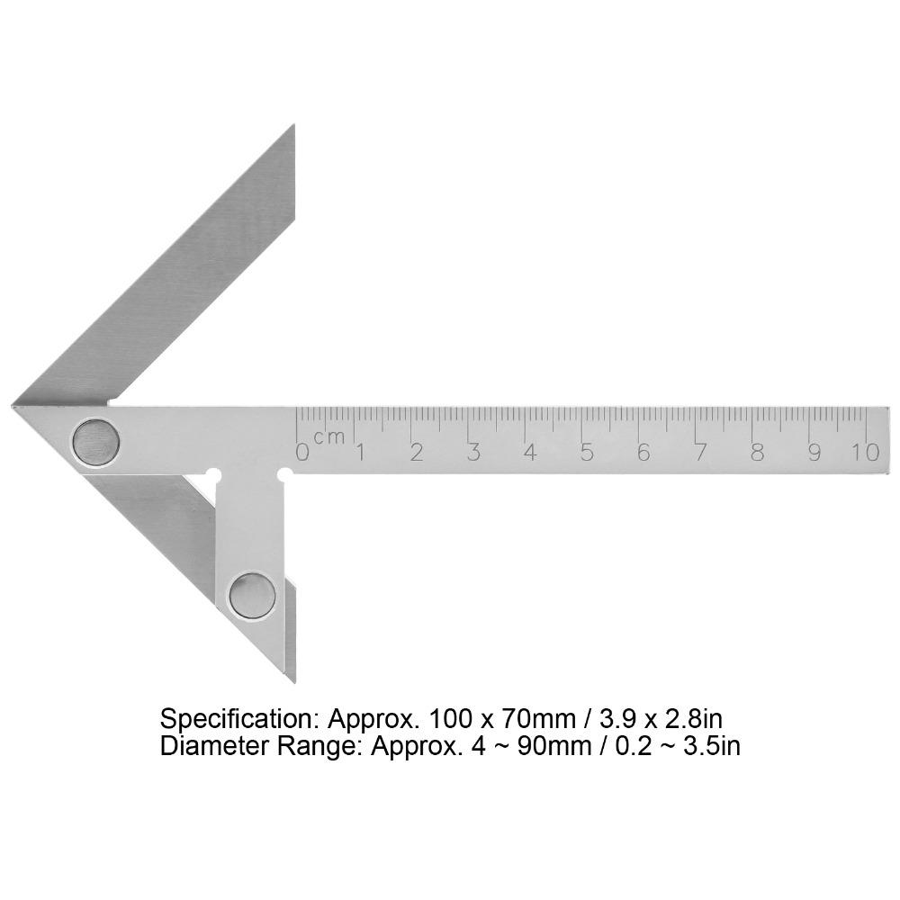 45/90 Degree Center Finder Gauge 100 x 70mm Measuring Center Tool Angle Gauge Ruler Woodworking