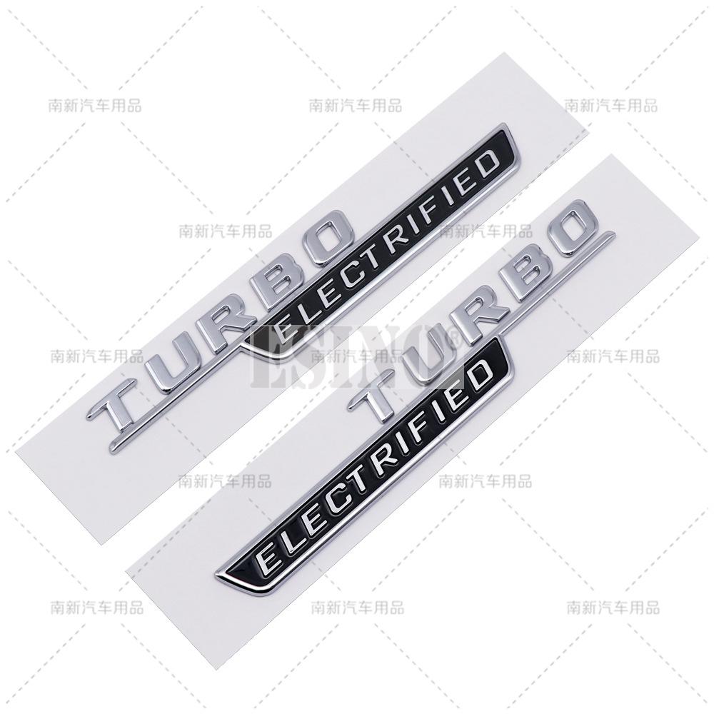 2 x Car Styling Turbo Electrified 3D ABS Adhesive Emblem Rear Fender Body Badge Auto Accessory for Mercedes Benz C300 E260 E300 BN5