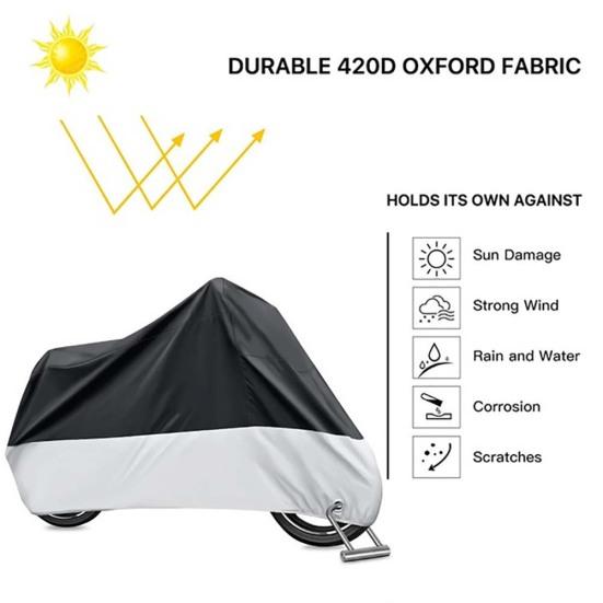 Motorcycle Waterproof Sun Protection Cover Rain Dust Anti-theft with Lock Hole