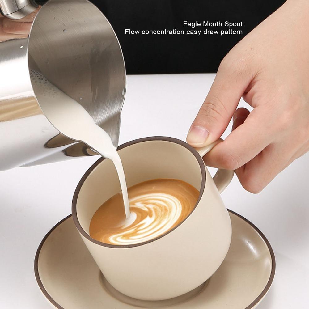 Dripless Spout Stainless Steel Frothing Cup Coffee Steaming Pitcher Cappuccino Making