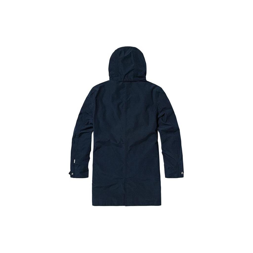 Timberland Mid-Length Hooded Solid Color Zipper Windbreaker Men Outerwear Deep-Sapphire-Blue A1OLF433