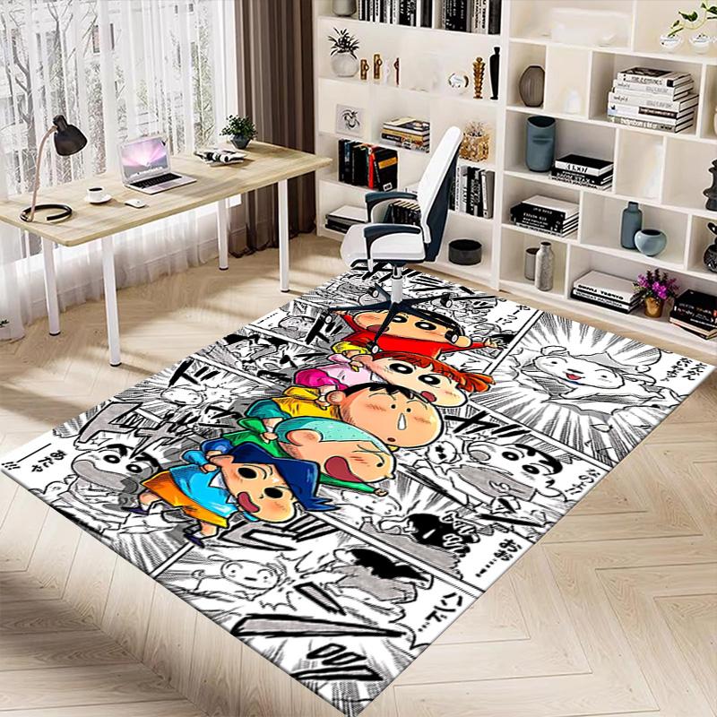 1pc Adventure Crayon World Carpet for Playroom Bedroom Living Room Sofa Home Decor,kids Game Area Rug Non-slip Floor Mat Y728123