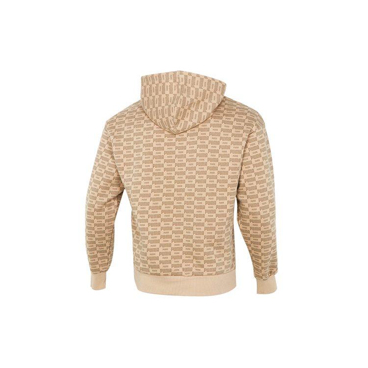 Puma Свитшоты Luxe Aop Мужские Хаки С Капюшоном Умеренный Обычный 534409-20