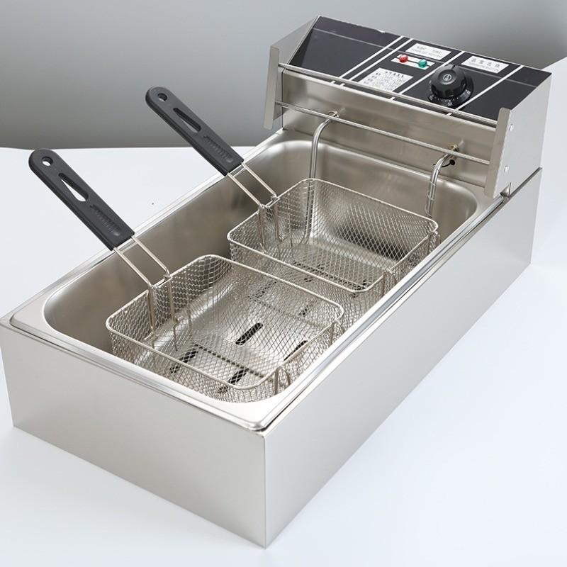 Большая вместимость Многофункциональная кухонная плита с подогревом Настольная электрическая фритюрница из нержавеющей стали Машина для картофеля фри