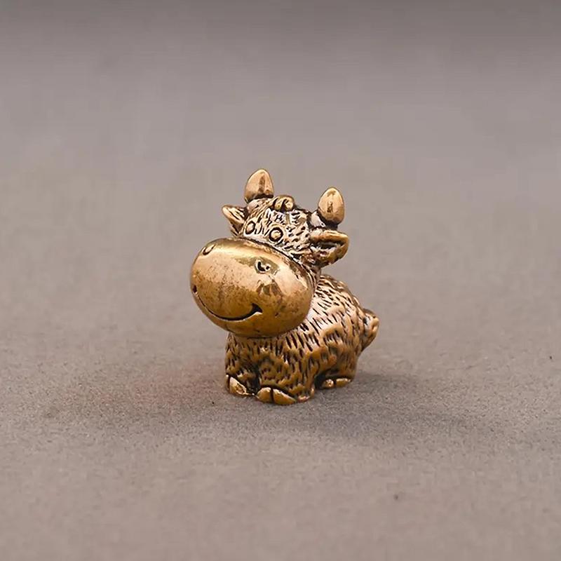 Brass Zodiac Figurines Zodiac Horse Desk Ornament Animals Statue Collectible Car Interior Desk & Home Decor Perfect Gift