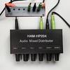 HP204 Stereo Headphones Amplifier Mixer 2 Channel Input 4 Output for Live Stage Auditory Mixing For Stage and Studio