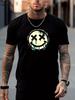 Smile Face T-shirt Casual Harajuku Daily Vintage Short Sleeve Cartoon Versatile Hip Hop Cool Streetwear 100% Cotton O-Neck Tops