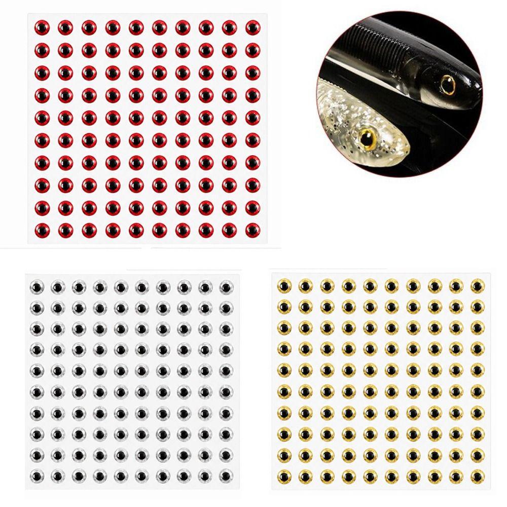 300PCS Self-Adhesive Fish Eyes Stickers 3D Holographic Artificial Fishing Eyes Lure Making