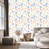 Summer wallpaper white, coral and azure for living room and bedroom 50x1000