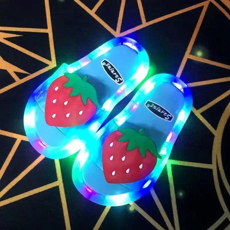 Luminous Children's Slippers Unicorn Crystal Shoes Sparkling Lights Boys and Girls Will Shine in The Cool Slippers
