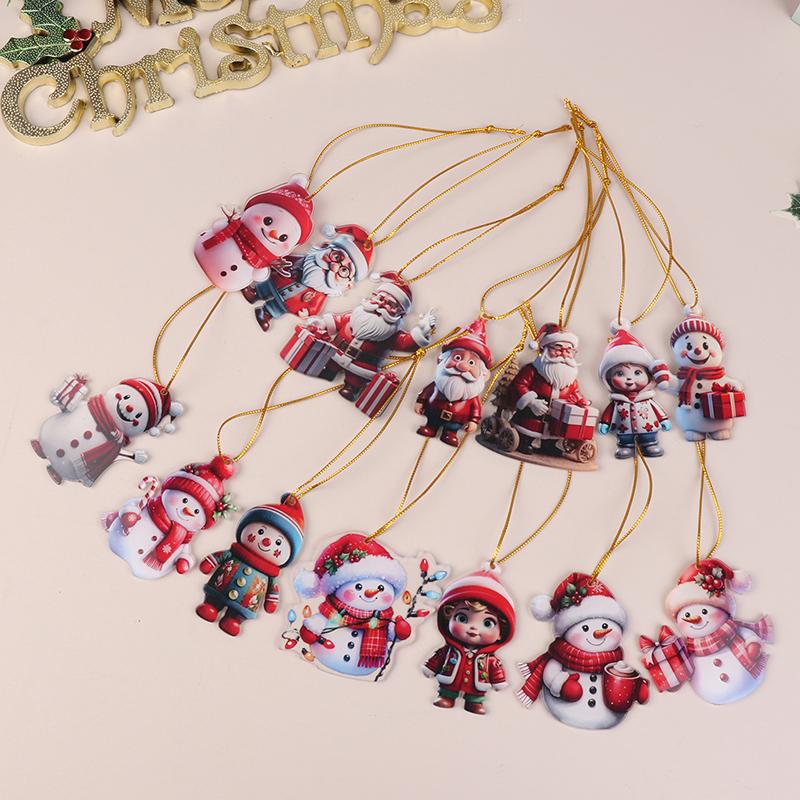 1 шт. 2D акриловый мультяшный рождественский снеговик для дома, сада, рождественской елки, праздничные украшения, принадлежности для рождественского украшения