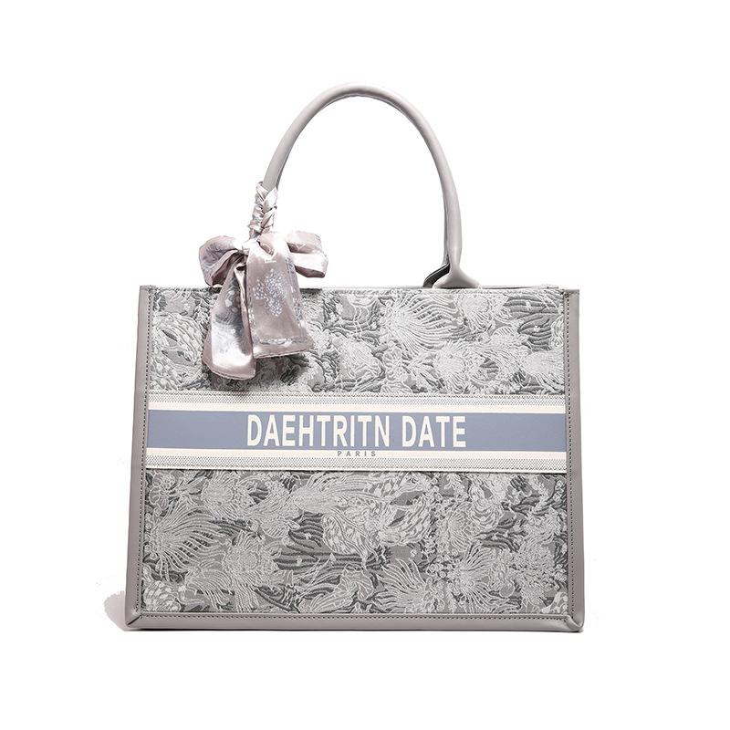 Вместительная сумка-письмо Новая повседневная сумка для шопинга Универсальный шелковый платок Модная популярная сумка-тоут