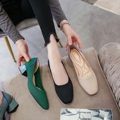 Туфли-лодочки на высоком каблуке с квадратным носком, женские, на среднем каблуке, плетение, леопардовый принт, женские, на устойчивом каблуке, удобное плетение, высокие каблуки