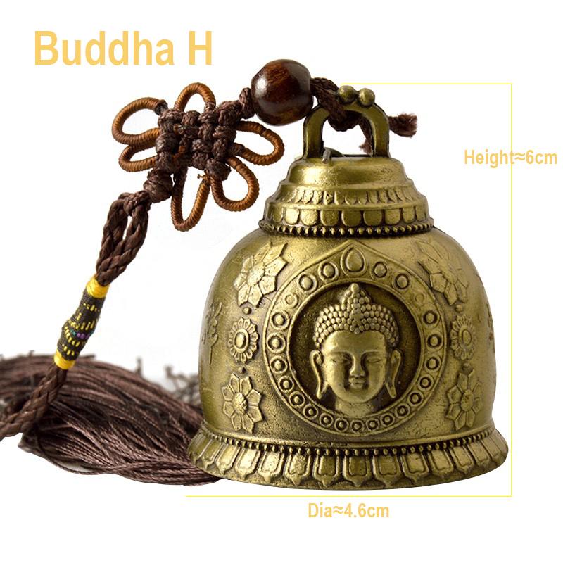 Feng Shui Buddhism Copper Bell Religious Wind Bell Chime Buddha Home Hanging Decoration Blessing for Luck Dragon Decor Crafts