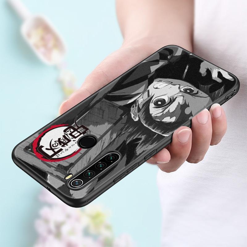 Силиконовый чехол для телефона с аниме Demon Slayer tanjiro для Xiaomi Redmi Note 11 10 9 8 Pro 11T 10T 10S 9S 8T 9 9A 9C 9T черный мягкий чехол