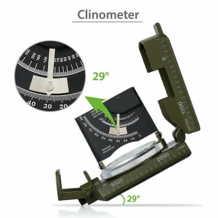 Профессиональный военный армейский металлический прицельный компас, клинометр, инструмент для кемпинга и пешего туризма