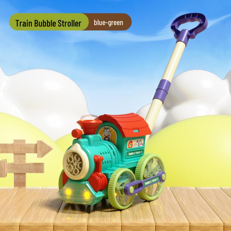 Automatic Leak-Proof Little Train Bubble Gun Push Cart – Kids' Toy Sensation