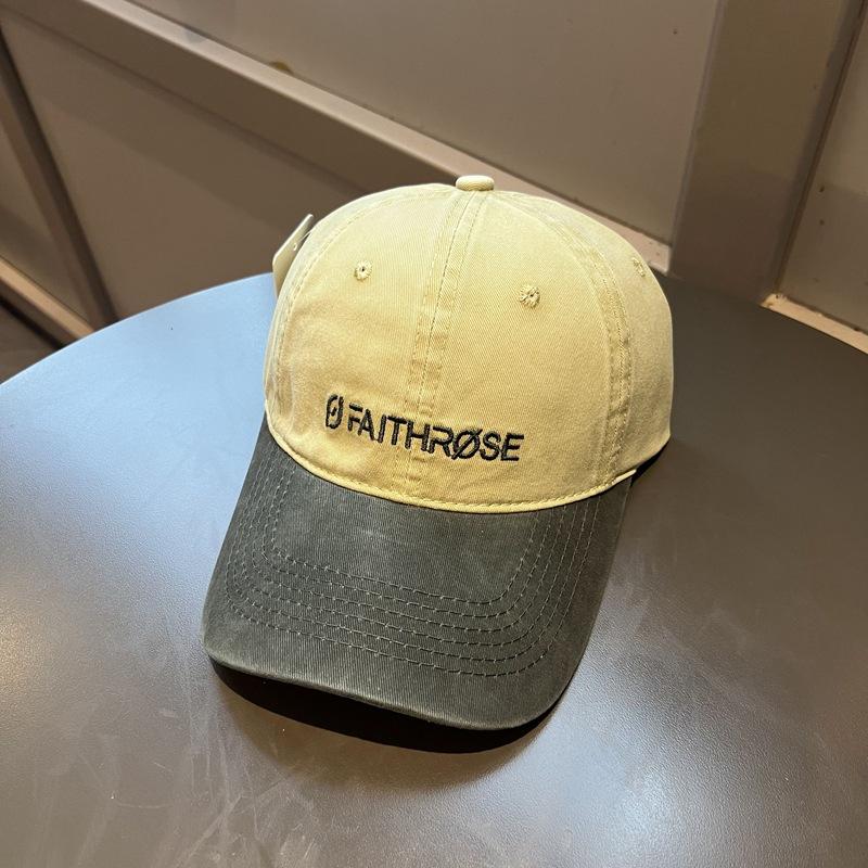 New contrasting color letter embroidery versatile Korean baseball cap children soft top couple curved brim cap men's tide summer