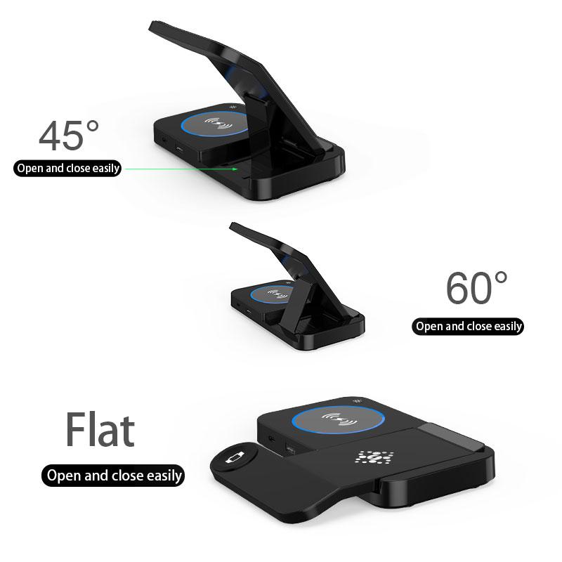 New Trending 15W Fast Wireless Charger Three-in-One Foldable Magnetic Suction Phone Headphone Watch 4-in-1 Electric Charging