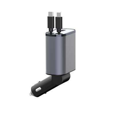 USB Зарядное гнездо Телескопический Type C для Apple 4 в 1 USB Автомобильный адаптер питания Супер быстрая зарядка Адаптер прикуривателя PD QC3.0
