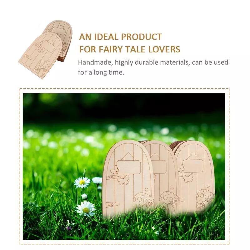 5 шт. Незаконченная деревянная дверь, домик эльфа-феи, мини-дверь, сделай сам, деревянные украшения, миниатюрные украшения, деревянные срезы, заготовки для дисков