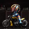 Desktop Rider Ornament Deformable Rider Figurine Deformable Helmet Racing Driver Action Figure with Movable Joints for Desktop