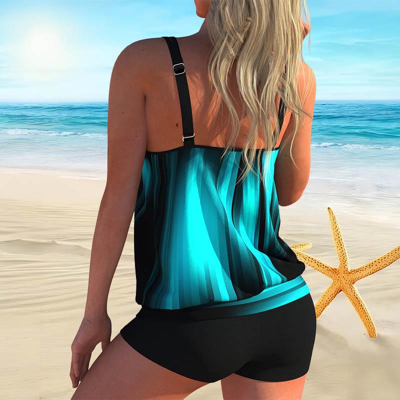 Женский купальник с бретелями и крупными лепестками, бикини с коротким топом, купальник