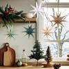5 Pcs 9-Pointed Star Paper Lantern 12 Inch 3D Christmas Paper Star Ceiling Hanging Ornament for Wedding Xmas Party Home Decoration