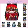 Двухслойный водонепроницаемый рюкзак Roblox с цветочным принтом для детей, идеально подходит для школы и путешествий