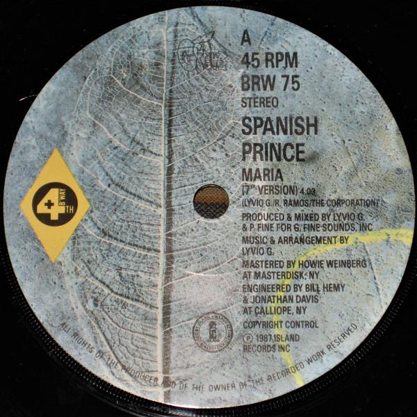 7-дюймовая пластинка SPANISH PRINCE Maria Dance Everybody Dance BRW75 4-й Бродвей 1987 UK Rap HipHopRB Б/у