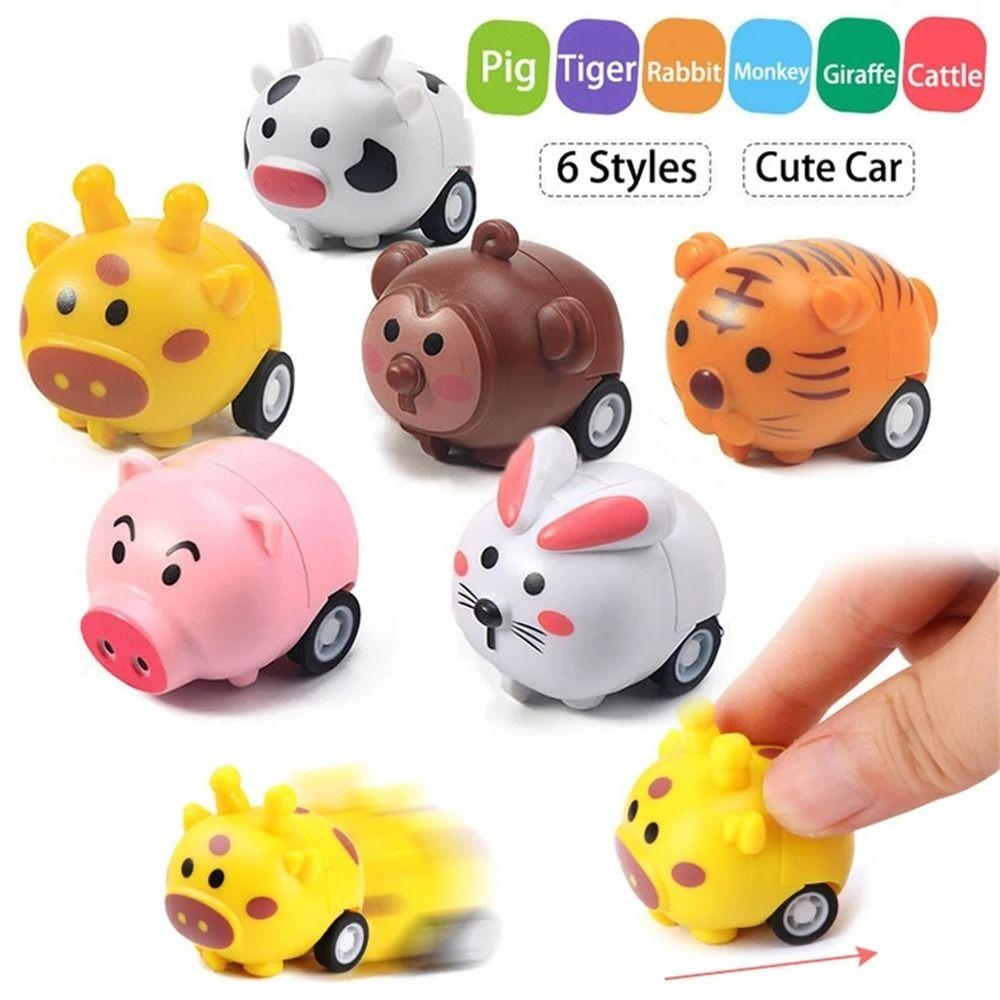 Игрушки для машинок-животных для родителей и детей, мультяшные игрушечные машинки с инерцией, вечеринка по случаю дня рождения, подарок на вечеринку в виде машинки с инерцией