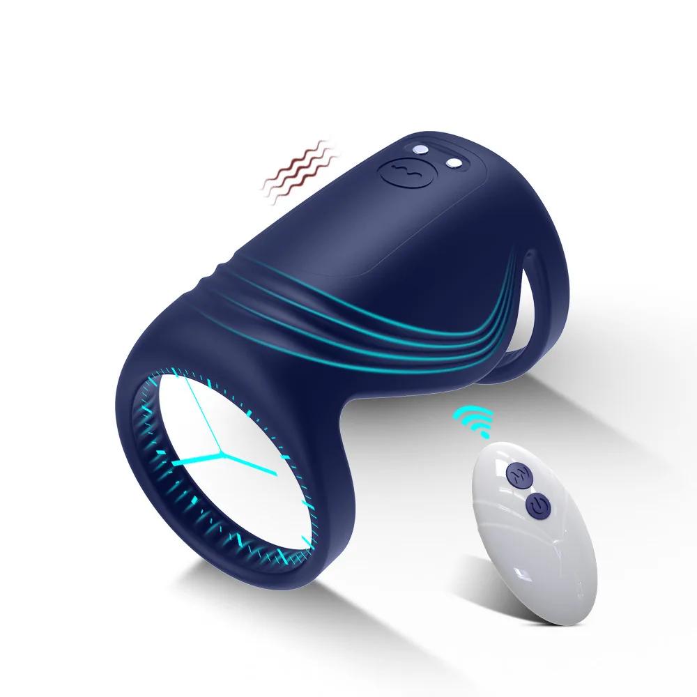 Носимый рукав для пениса, кольцо на член, вибратор, секс-игрушки для взрослых, вибрирующие кольца, тренажер для задержки пениса, стимулятор, мужские сексуальные игрушки