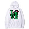 Теплый Худи с Принтом 'Love' Однотонный Модный Уличный Худи Повседневный Мужской и Женский Ежедневный Осенний/Зимний Новый Худи