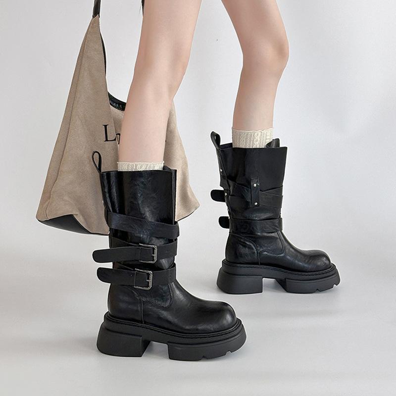Ретро универсальные кожаные ботильоны на высоком каблуке, текстура, ботинки Мартин на толстой подошве, женские осенне-зимние ботильоны в британском стиле на небольшом толстом каблуке, модные ботильоны
