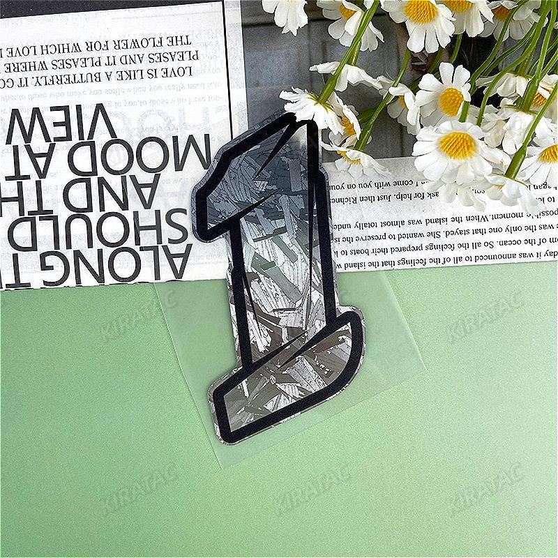 1PC Silver Carbon Fiber Motorcycle Number Stickers Waterproof Universal Vinyl Decals for BMW KTM YAMAHA Kawasaki Suzuki Honda