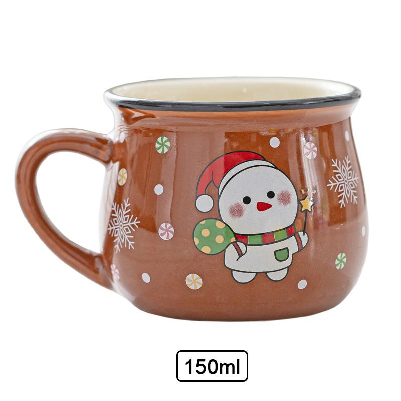Керамическая рождественская кружка, мультяшный Санта, чашка для мусса, кофейная чашка для офиса, дома, выпечки, десерта, завтрака, кружка для молока для детей, рождественский подарок