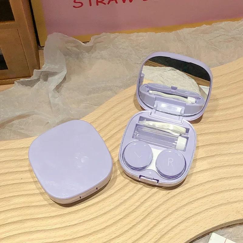Heart Contact Lens Case with Mirror Mini Lovely Eyes Care Contact Lenses Container Box Travel Kits Eyewear Accessories Organizer