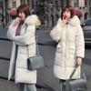 Осень и зима стиль спецодежды шнуровка средней длины и длинная хлопковая одежда женские зимние куртки женские с капюшоном большой меховой воротник