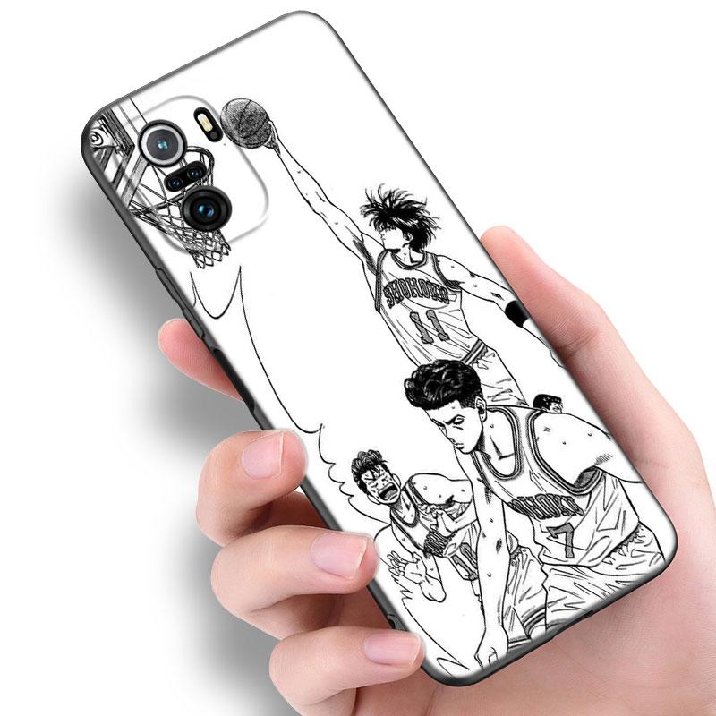 Anime Slam Dunk Black Silicone Phone Case For Xiaomi POCO X3 X4 NFC F5 M3 M4 M6 X5 X6 Pro F3 F4 GT 5G C55 C65 M5