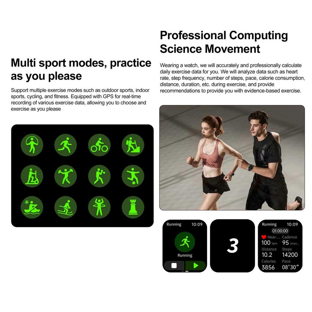 Умные часы 1,85 дюйма AMOLED Экран Женские Bluetooth Звонки NFC Пульс Давление Кислород в крови Женские Сон Умные часы 2026