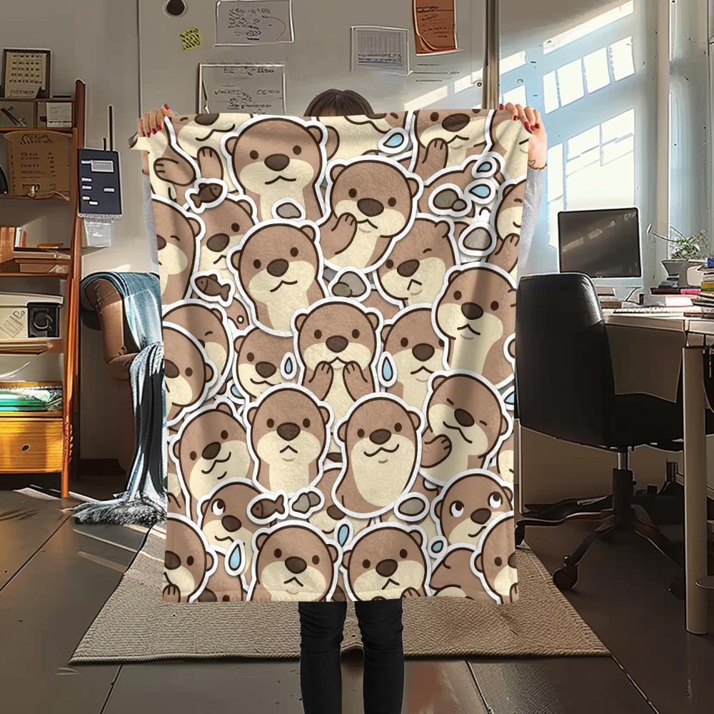 Cute animal panda dolphin Print Flannel Blanket High quality Comfortable for All Seasons Home Decor Warmth and Comfort Perfect for Christmas Gifts