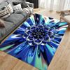 "3D Blue Lotus Flower Abstract Pattern Carpet for Living Room Decor" Suitable for use as an anti-slip for living room bedroom sofas