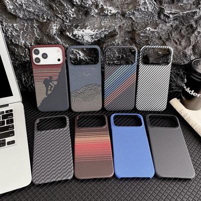 Роскошный защитный бампер из полууглеродного волокна для телефона iPhone 17 Air 16 15 PM 14 Plus 13 12 Pro Max 11, жесткий ПК, цветной, противоударный защитный чехол